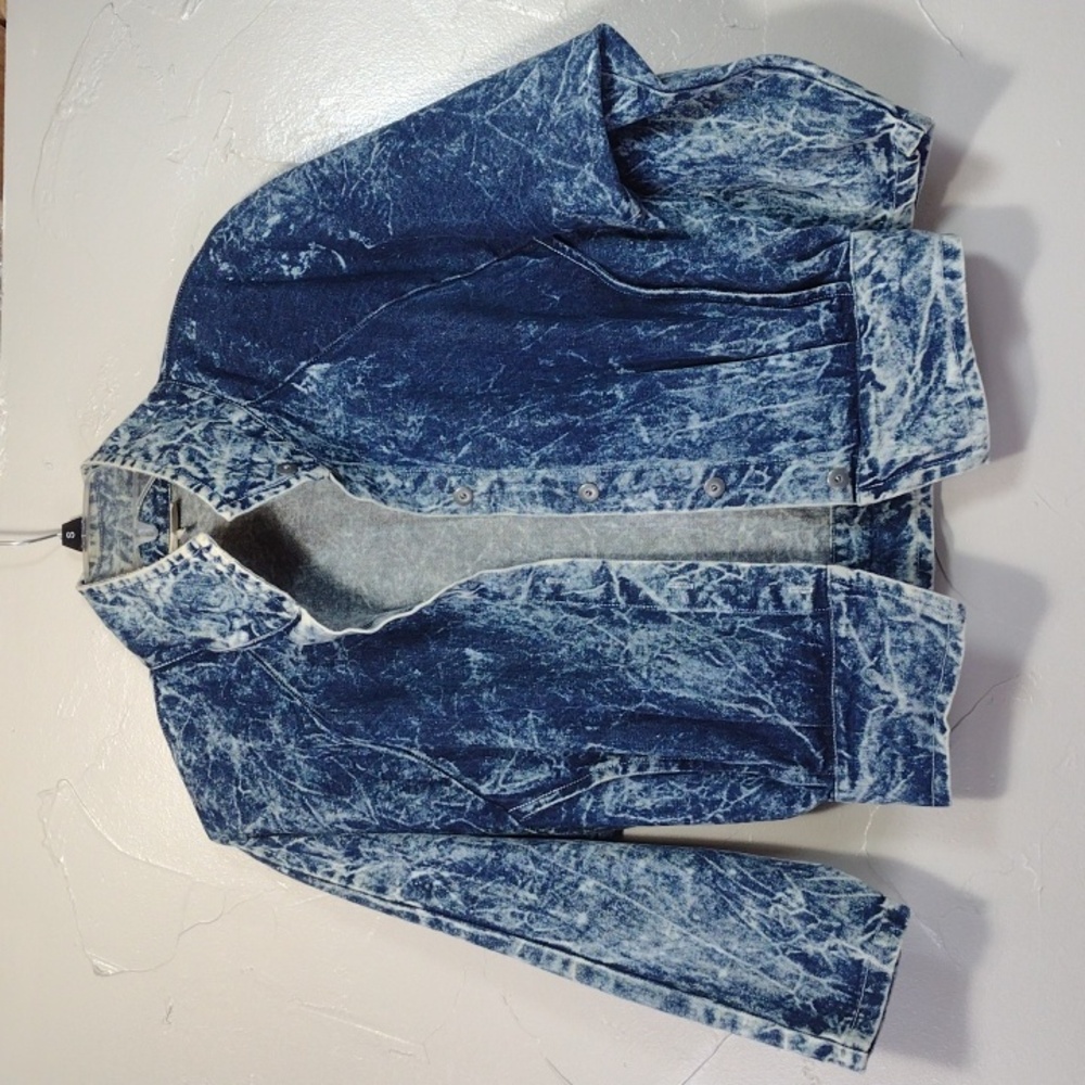 80s Hanna California Acid Wash Button-up Denim Jean Jacket Women's Small Vintage